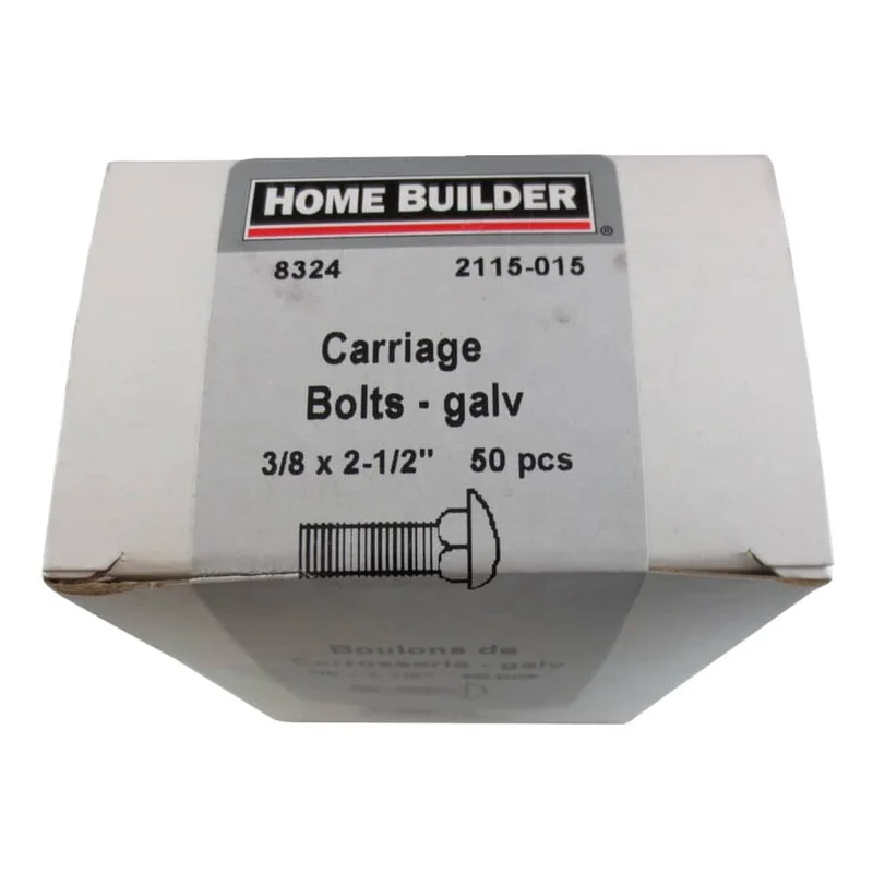 3/8 X 2-1/2 CARRIAGE GALVANIZED BOLT