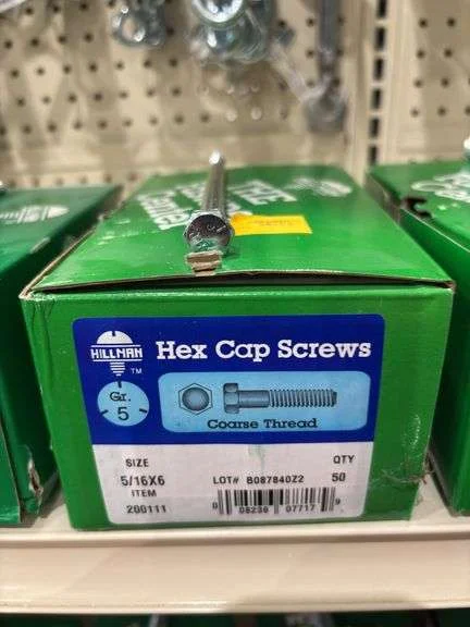 5/16 X 6" HEX CAP SCREWS