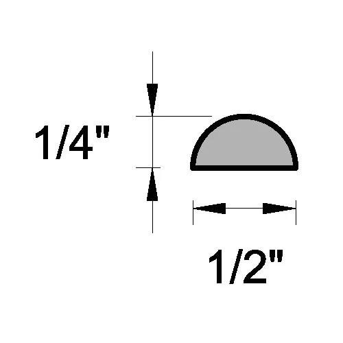 1/4X1/2 HALF ROUND - 16'