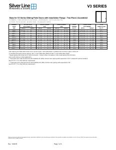 Size Grid – V3 Series Gliding Patio Doors, Sidelights & T...